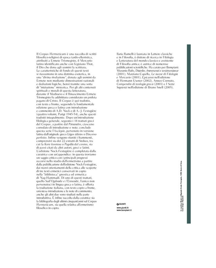 Corpus hermeticum. Con testo greco, latino e copto