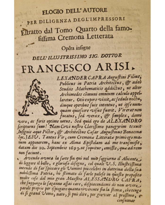 La nuova architettura civile, e militare di Alessandro Capra architetto - 1717