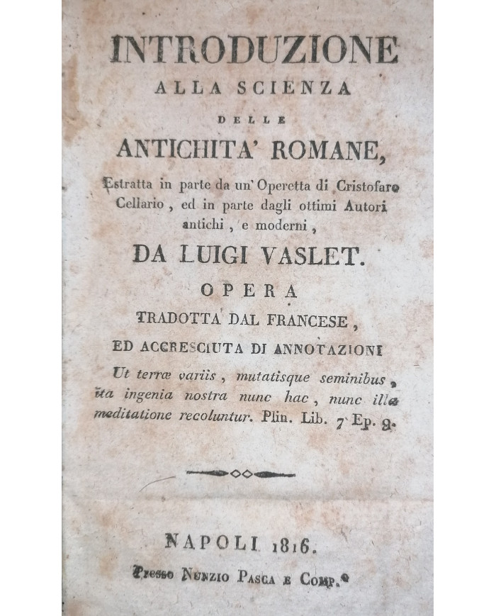 Introduzione alla scienza delle antichità romane - 1816