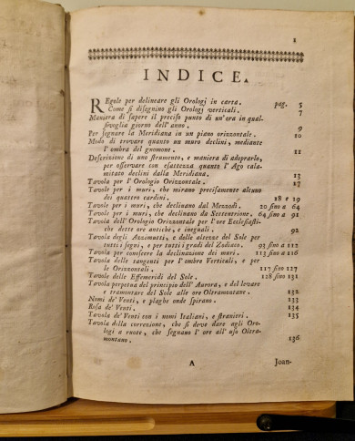 Tavole gnomoniche - 1743