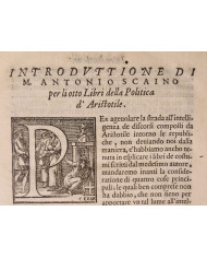 La politica di Aristotile ridotta in modo di parafrasi dal reverendo M. Antonio Scaino da Salo - 1578
