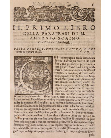 La politica di Aristotile ridotta in modo di parafrasi dal reverendo M. Antonio Scaino da Salo - 1578