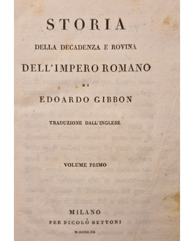 Storia della decadenza e rovina dell'Impero Romano di Edoardo Gibbon - 1820