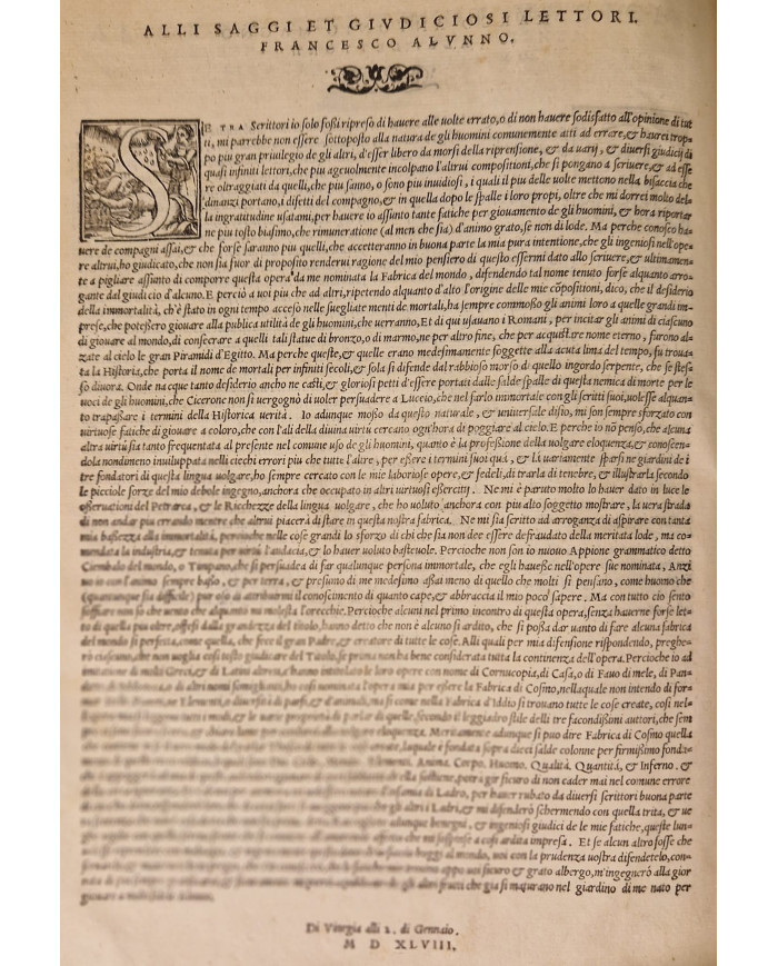 Della fabrica del mondo di m. Francesco Alunno da Ferrara - 1560