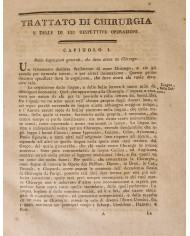 Trattato delle materie chirurgiche, e delle operazioni loro respettive di Lorenzo Nannoni - 1793