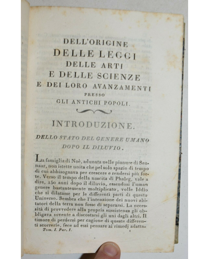 Dell'origine delle leggi delle arti e delle scienze e dei loro progressi presso gli antichi popoli - 1802
