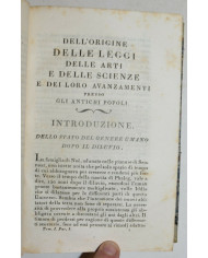 Dell'origine delle leggi delle arti e delle scienze e dei loro progressi presso gli antichi popoli - 1802