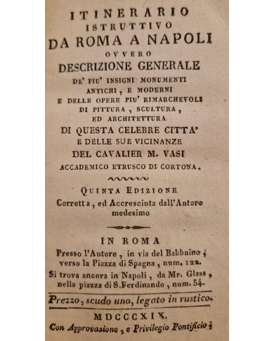 Itinerario istruttivo da Roma a Napoli - 1819