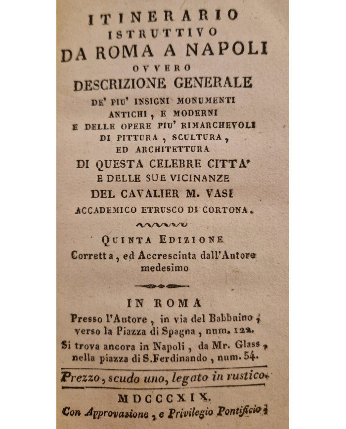 Itinerario istruttivo da Roma a Napoli - 1819