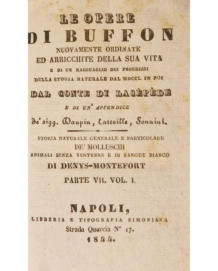 Le opere di Buffon, 8 voll. - 1844